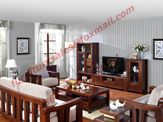 High Quality Solid Wooden Frame with Upholstery Sofa Set