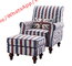 Blue and white strip Upholstered furniture bedding ship type headboard with pillow and fabric surronding bedstead