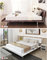 Simple Japanese tatami type bed 1.5 meters MDF with metal double bed and 1.8 single bed 1.2 modern creative walnut color