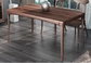 Nordic style Living room Furniture Walnut Wooden Circular Dining table in Special design Legs and Stainless steel plate