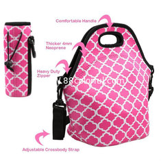 China Cheap wholesale OEM customize size fashion neoprene insulated lunch bag with water bottle sleeve.Size:30cm*30cm*16cm supplier