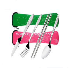 China tableware reusable pouch neoprene dinnerware carry bag.material:3mm neoprene. size is 20cm*6.5cm supplier