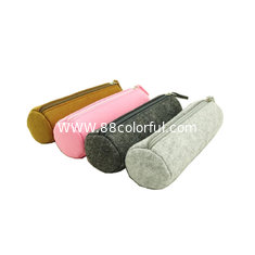 China Promotional zipper round felt pencil pouch/ pencil cases. size:20cm*6.5cm 2mm felt material. supplier