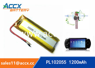 China 102055 3.7v lithium polymer battery with 1200mAh battery for bluetooth karaoke microphone, game machine supplier