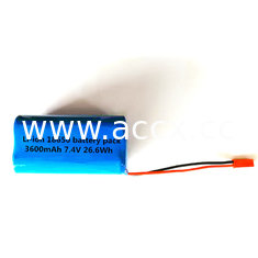 China 18650 lithium ion battery pack 7.4V 3600mAh rechargeable battery pack supplier