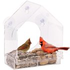 Wholesale Large Window Bird Feeder - Free Detachable Tray Acrylic Plastic bird feeder with water drain holes