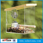 Wholesale acrylic window bird feeder with drain holes, removable tray and water trays ,strong suction cups new