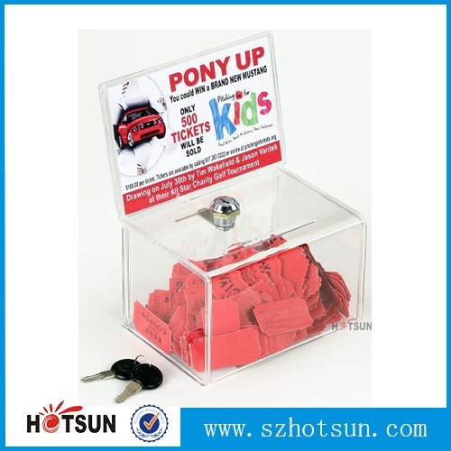 Acrylic Comment/Donation /Collection/Ballot Box with Brochure Pocket and Lock