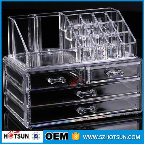 PS or Acryic Lipsticker holder, Acrylic makeup organizer with four drawer