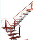 indoor carton steel single stringer powder coated stainless steel glass railing straight staircase stairs