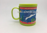 Alitonda plastic product factory customize wholesale any shape logo 3D Rubber pvc mug cup plastic Soft Pvc Mug soccer