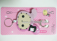 Custom retractable pvc wrap cartoon girls design badge reel plastic pull reel with clip