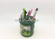 Multi functional pvc cartoon design girl kids plastic table green pen container custom
