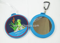 Cartoon silicone PVC portable makeup mirror with keychain butterfly elephant animal design mirror professional custom