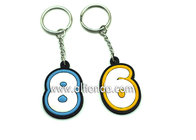 Promotional PVC 1 2 3 4 5 6 7 8 9 10 numbers shape design creative new keychain custom
