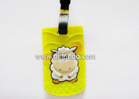 Cartoon sheep yellow luggage tag personalized panda image design pvc bag tag for case for boarding