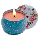 Hot European candle gift sets Custom retro patterns travel metal jar scented candle tin