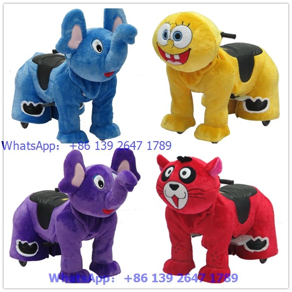 Kids Game Remote Control Or Coin Operated Plush Stuffed Animal Rides Electric Toy Animal Robot For Sale