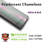 Satin Pearl White Car Wrapping Vinyl Film - White & Red Color Changing