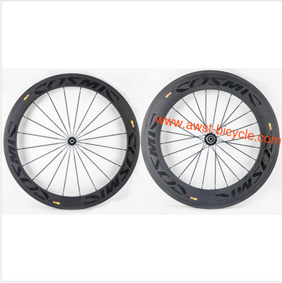 FREE SHIPPING Carbon wheels 88mm Tubular with straight pull hub and CN spoke 20H front/24H