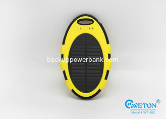China Yellow Black Portable Solar Power Bank , 5000mAh Dual USB External Portable Power Bank supplier