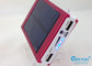 10000 mAh Red Portable Solar Power Bank , solar powered cell phone charger With Torch supplier