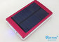 10000 mAh Red Portable Solar Power Bank , solar powered cell phone charger With Torch supplier