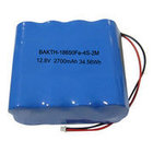 Lithium Iron Phosphate Rechargeable Battery Pack, 18650Fe, 4S1P, 12.8V, 2,700mAh, 34.56Wh