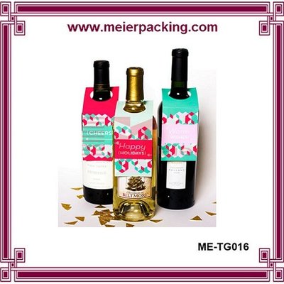 China Quality Hang Tag Printing/Wine Bottle Neck Tag/Color Printed Paper Hangtag ME-TG016 supplier