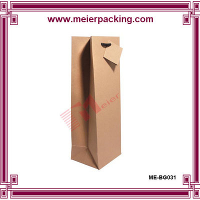 China Whloesale Simple Kraft Paper Bags/Kraft Paper Wine Bag For Gift/Wine Kraft Paper Bag  ME-BG031 supplier