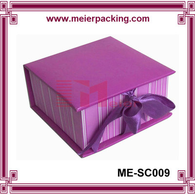 China Elegant design purple gift paper box/Wedding favor presentation clamshell paper box ME-SC009 supplier