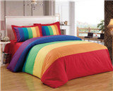 Rainbow Energetic Bedding 7-Color Duvet Cover 4pcs Set Polyester Cotton Bedding Set