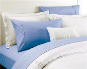 Polyester Cotton Bedsheets 4pcs Polycotton Sheet set Sateen Stripe Solid Color
