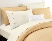 Polyester Cotton Bedsheets 4pcs Polycotton Sheet set Sateen Stripe Solid Color