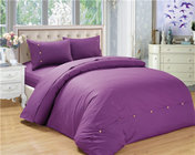 Polyester Cotton Bedding Set Sateen Stripe Comforter Duver Cover Solid Color Twin/Full/Queen/King