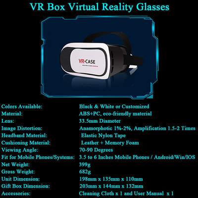 China Google Cardboard VR Box VR Case Virtual Reality VR 3D Glasses Manufacturer supplier