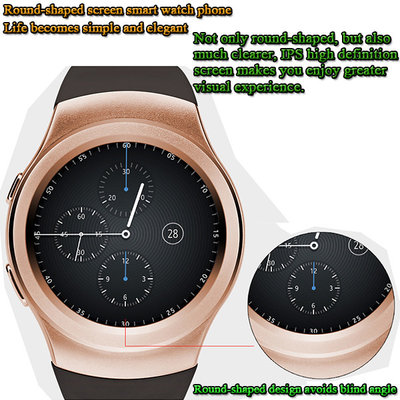China Samsung Shape 1.3-Inch 240 x 240 Pixels High Definition IPS Round-shaped Screen Smart Watch Phone supplier