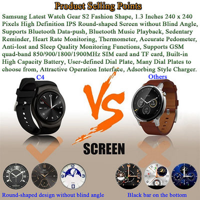 China MTK2502C 128M 1.3-Inch 240 x 240 Pixels High Definition IPS Round-shaped Screen Smart Watch Phone supplier
