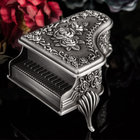 Clamshell Zinc Alloy Piano cute trinket box by nickel plating Co Velvet Lower for friendship gifts