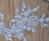 Cord Lace Applique Ivory Color Embroidery Flower for Wedding Dress  embroidery rayon thread supplier
