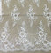 Apparel Accessories Mesh Based Embroidery Lace Fabric Ivory Color supplier