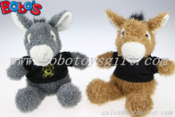 7.9"Customized Stuffed Grey Donkey Toy With Printing Logo T-shirt