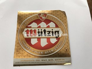 beer label with metalized paper private beer bottle labels Custom Printing Self Wet Strength Adhesive Paper Beer Label