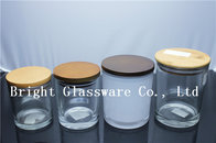 clear candle jars with wooden lids