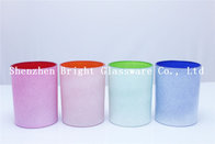 Spray Color Glass Candle Holder With Painting Logo