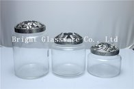 glass candle jar with metal lid