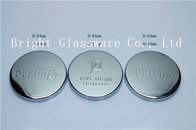 custom electroplating silvery metal lids with emboss logo for candle holder