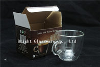 clear double wall thermo glasses, double wall coffee glass, tea set glass with saucer