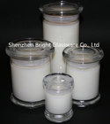 top popular different size glass candle jars with lid in stock