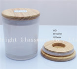 nice white glass candle holder with wooden lid